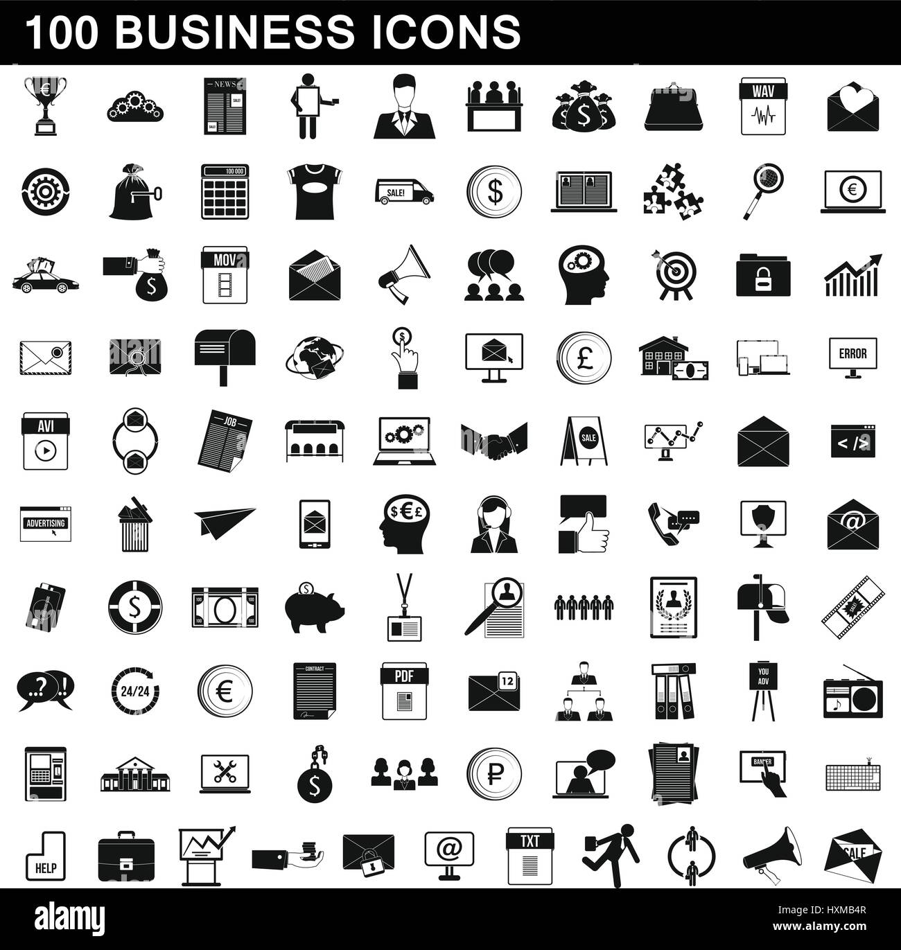 100 business icons set, simple style Stock Vector Image & Art - Alamy