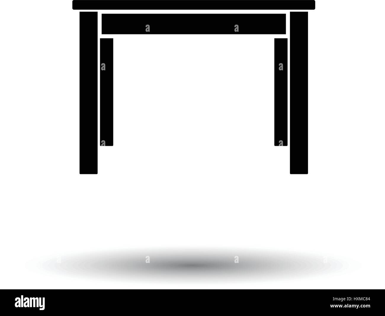 Dinner table icon. White background with shadow design. Vector ...