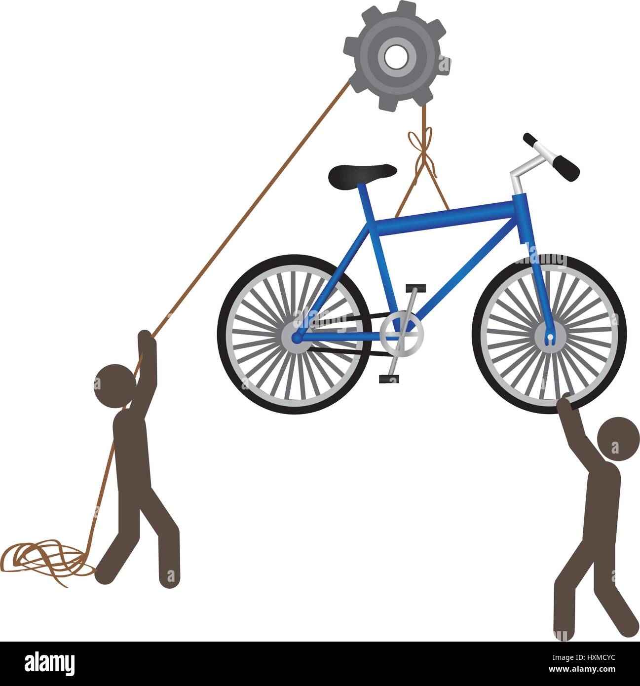 people with pulleys hanging the bicycle Stock Vector Image & Art Alamy