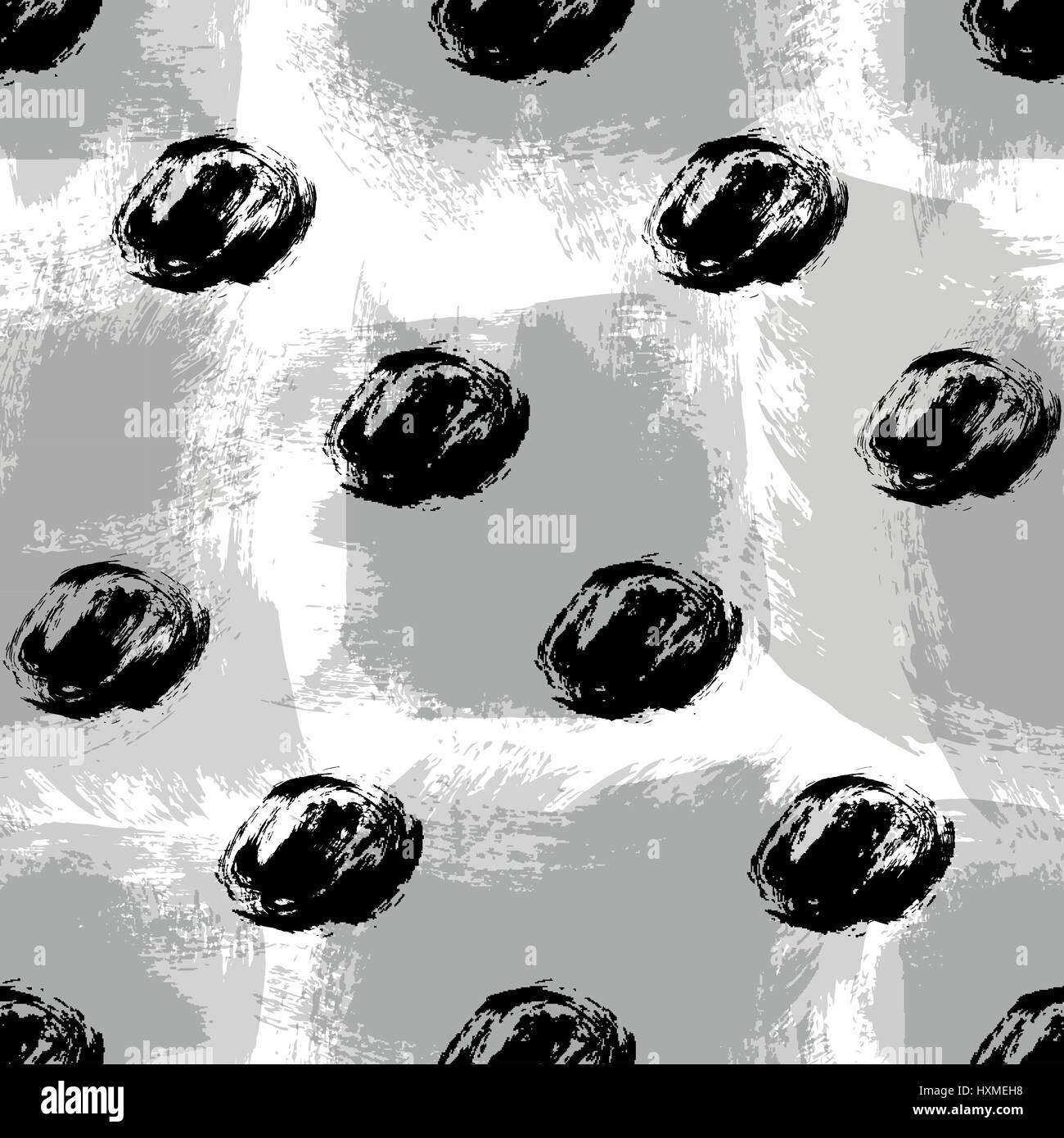 Seamless black and white pattern with abstract circles Stock Vector ...