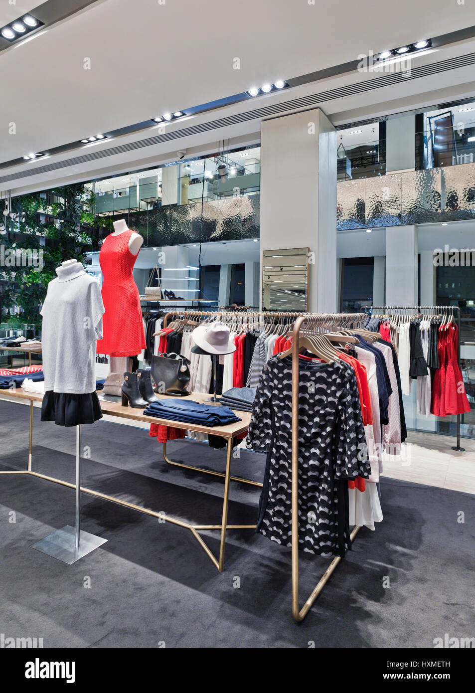 Fashion boutique in 'Tsvetnoy' shopping mall in Moscow Stock Photo