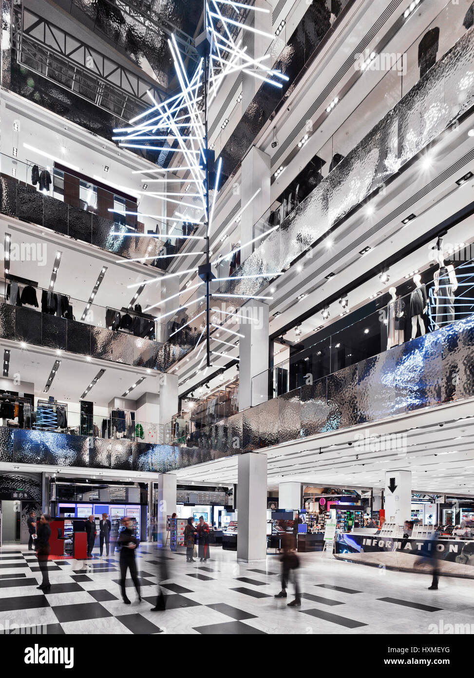 interior of the luxury shopping mall 'Tsvetnoy' in Moscow-centre Stock Photo