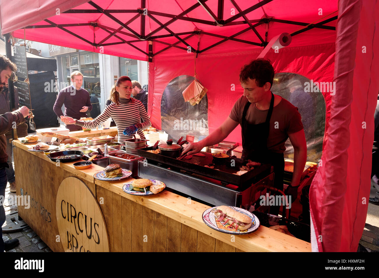 Circus Bros. A gourmet street food stall selling spanish food on