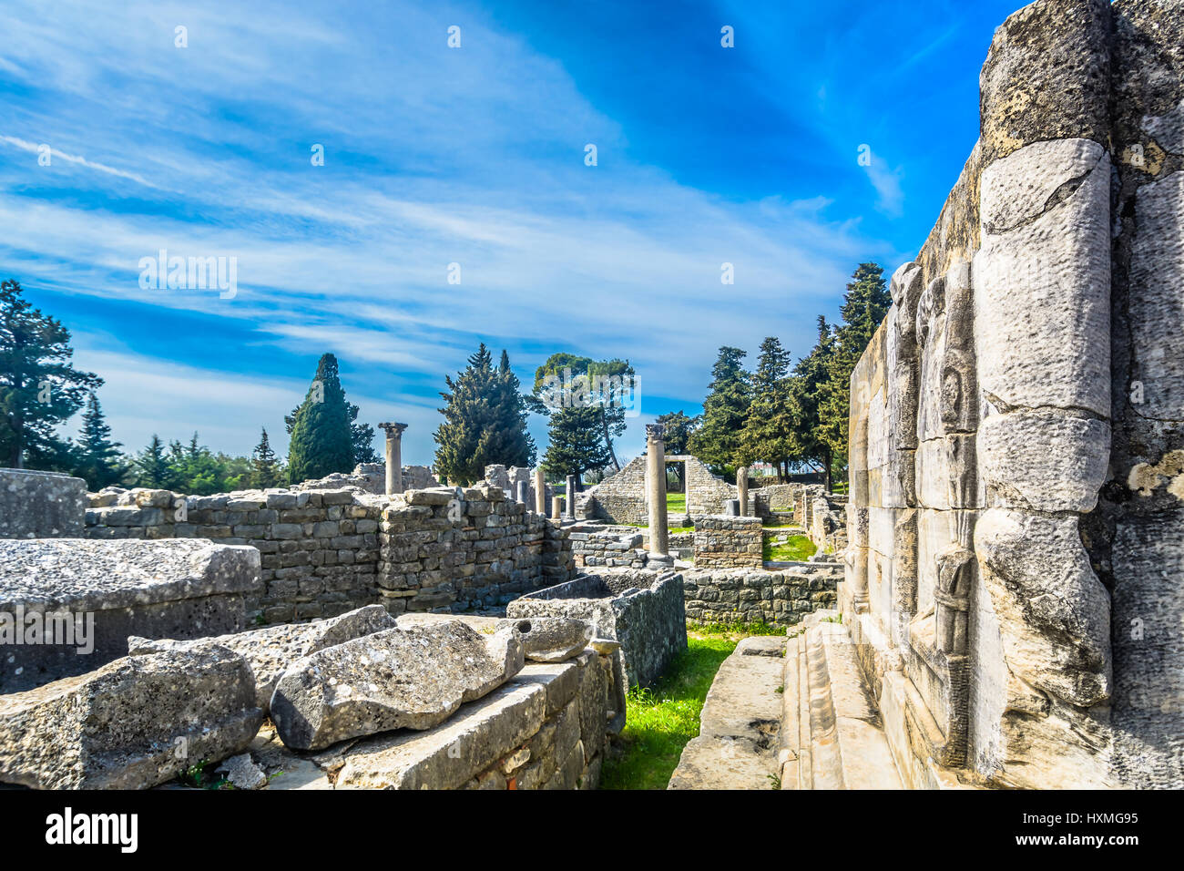 Idyllic view at old roman ruins in Salona, Croatia Stock Photo - Alamy