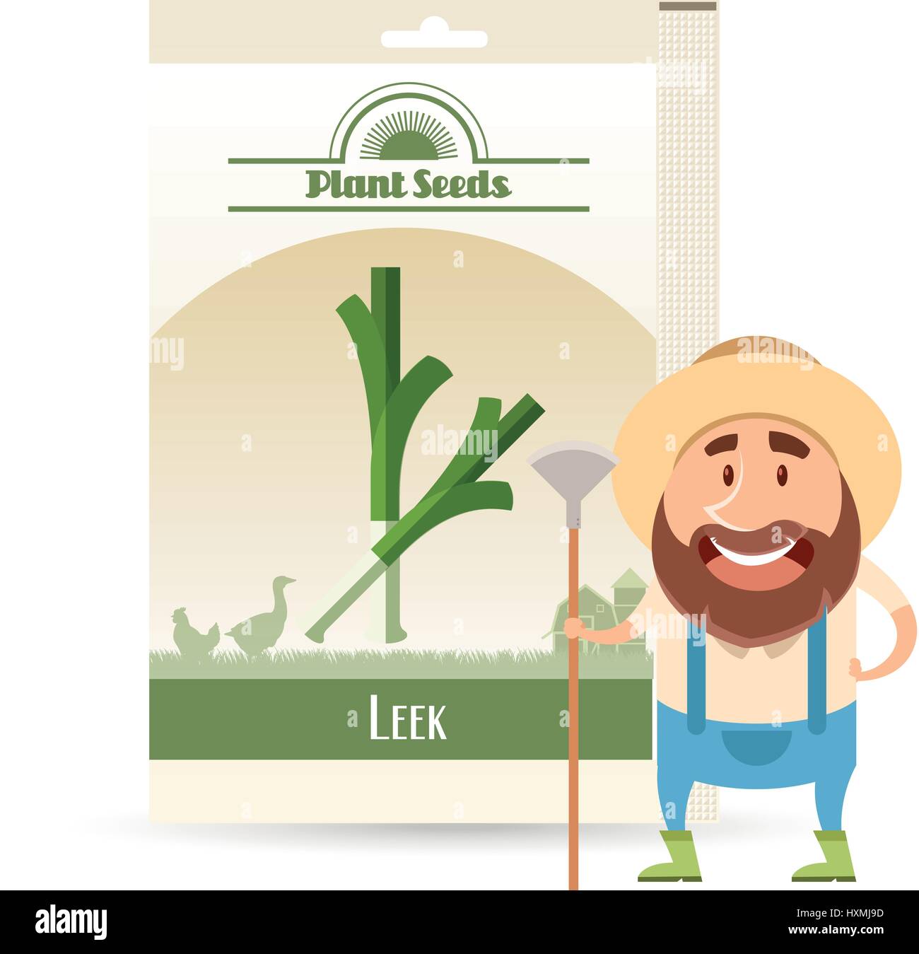 Pack of Leek seeds icon Stock Vector