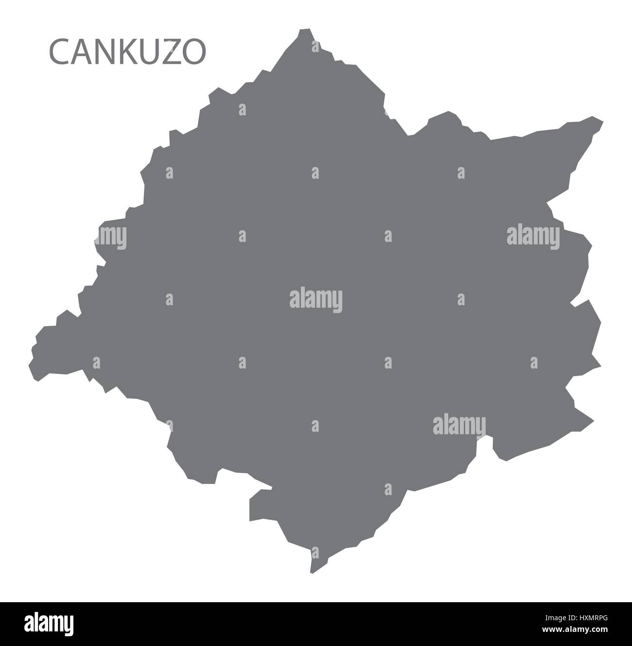 Cankuzo Burundi province map grey illustration silhouette Stock Vector