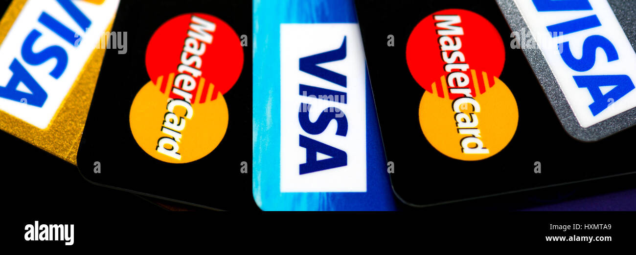 Plastic card VISA, Mastercard Stock Photo Alamy