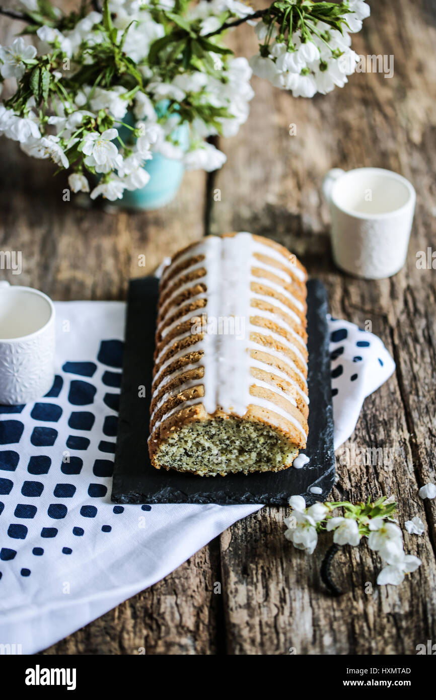 Poppy seeds and lemon loaf cake Stock Photo Alamy