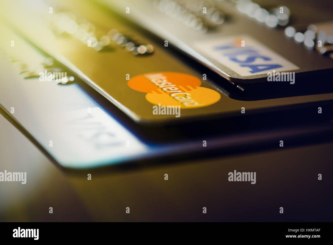 Plastic card VISA, Mastercard Stock Photo - Alamy