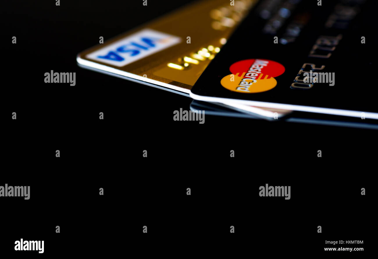 Plastic card VISA, Mastercard Stock Photo Alamy