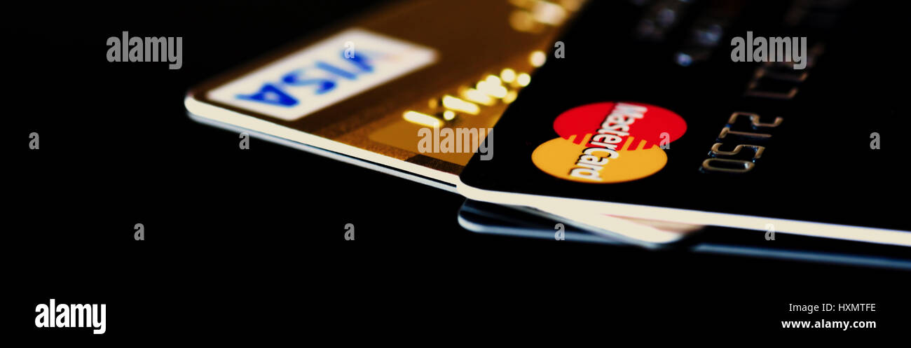 Plastic card VISA, Mastercard Stock Photo - Alamy