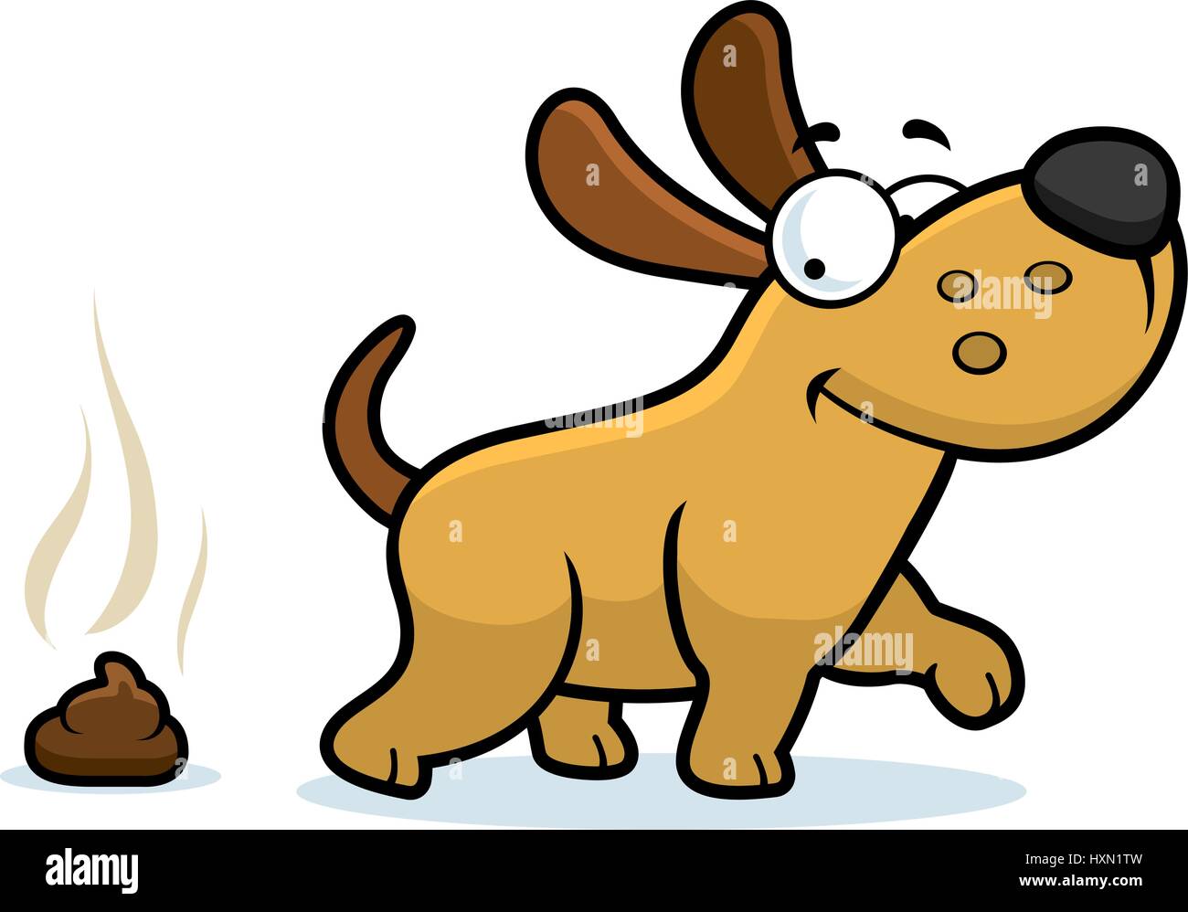A cartoon illustration of a dog pooping Stock Vector Image & Art Alamy