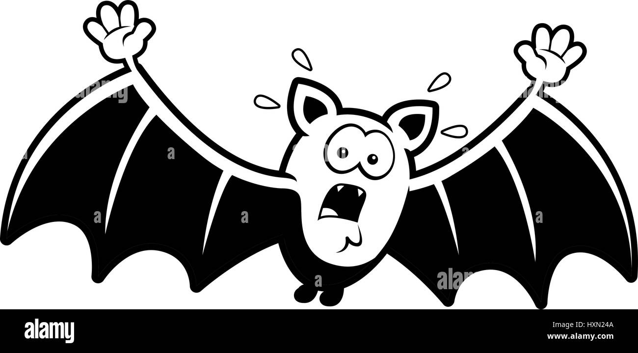 A cartoon illustration of a bat looking scared Stock Vector Image & Art
