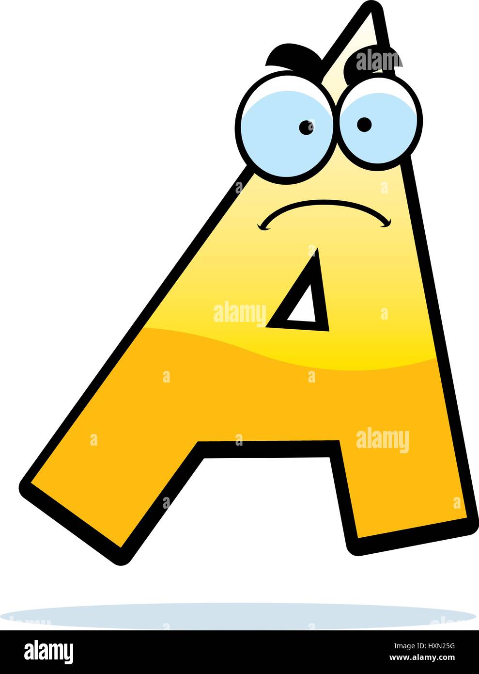 A cartoon illustration of a letter A with an angry expression Stock ...