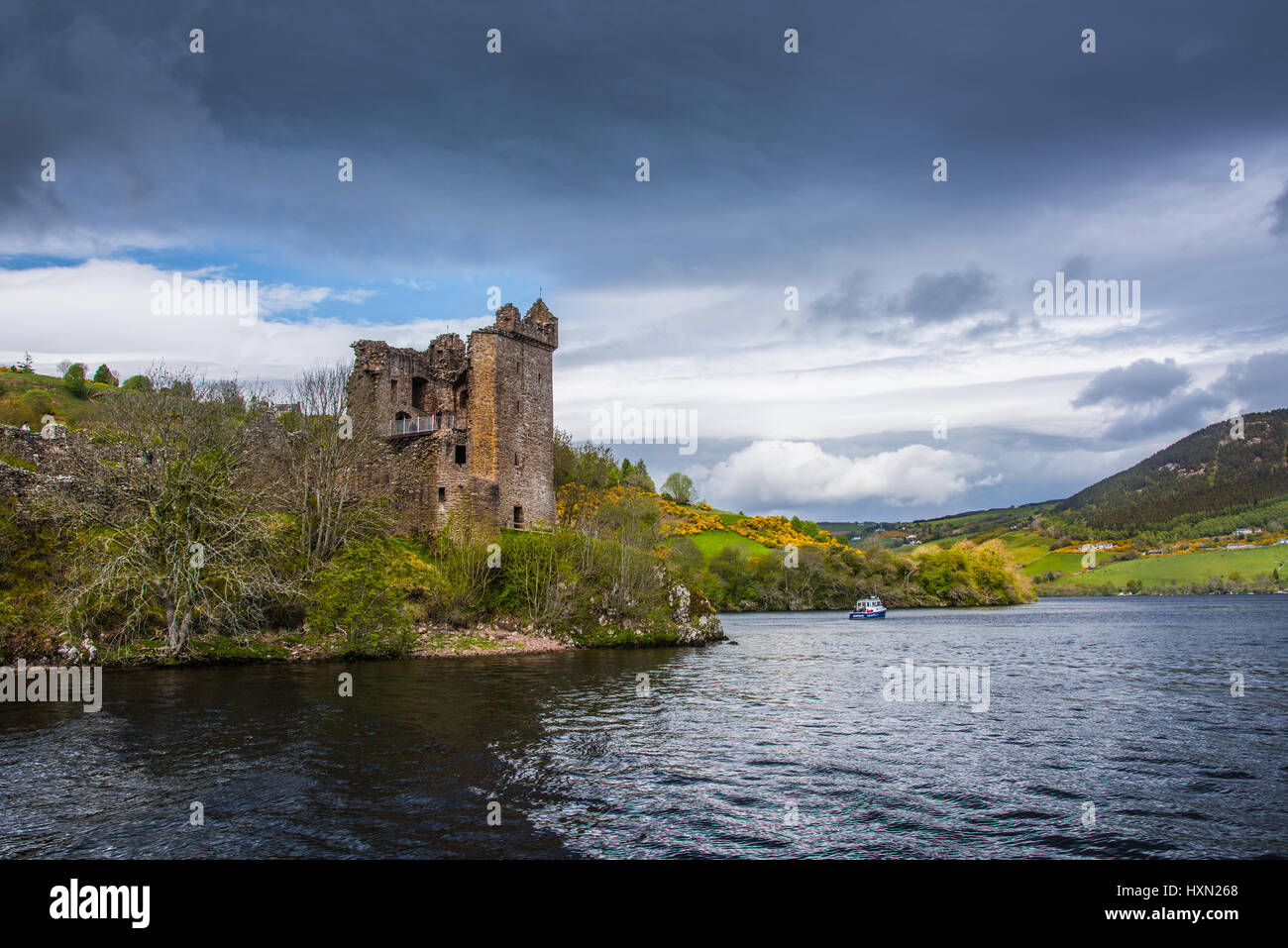 Urquart Castle, Drumnadrochit, Loch Ness, Highlands, Scotland, UK. Stock Photo