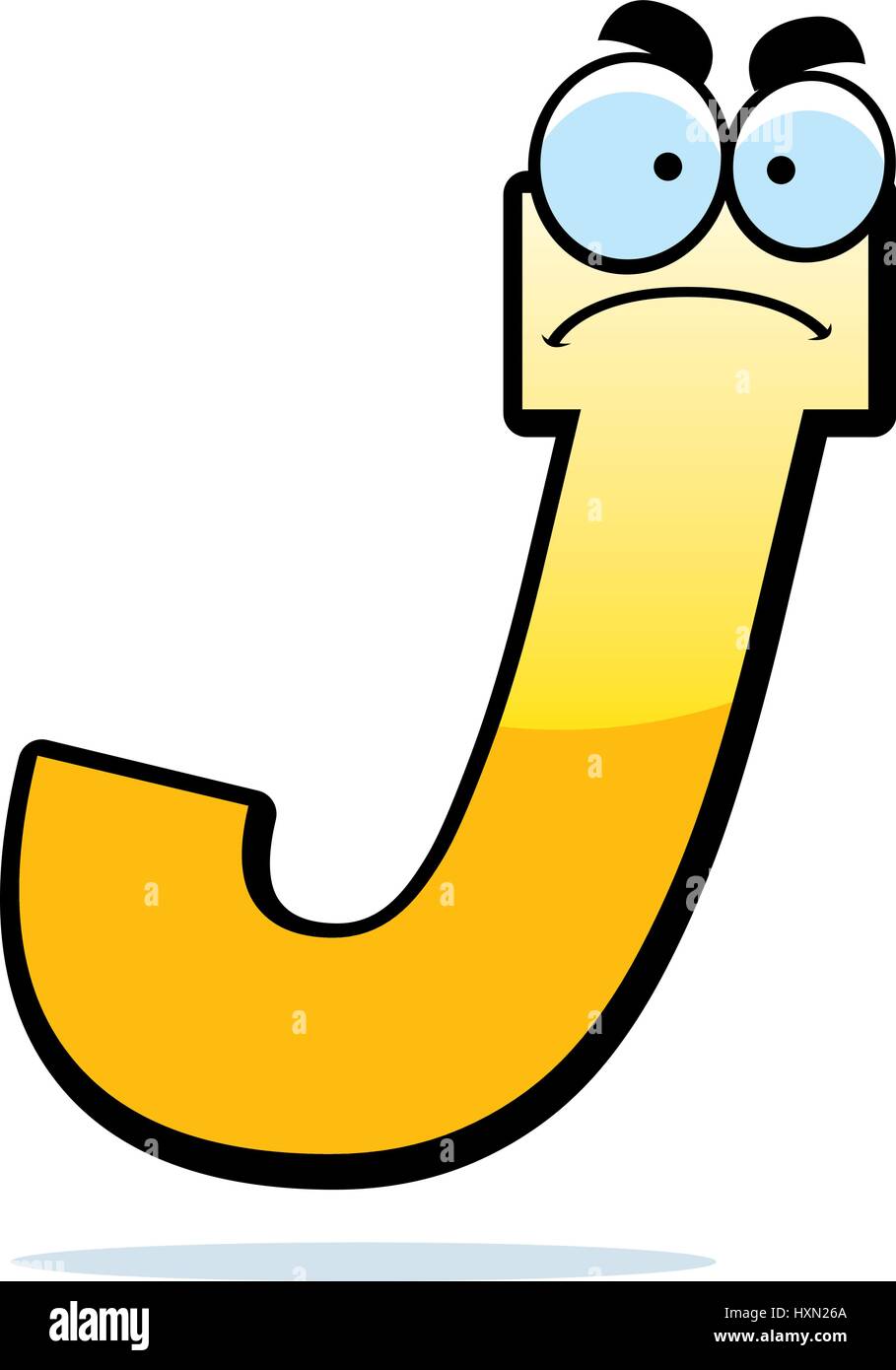 A Cartoon Illustration Of A Letter J With An Angry Expression Stock