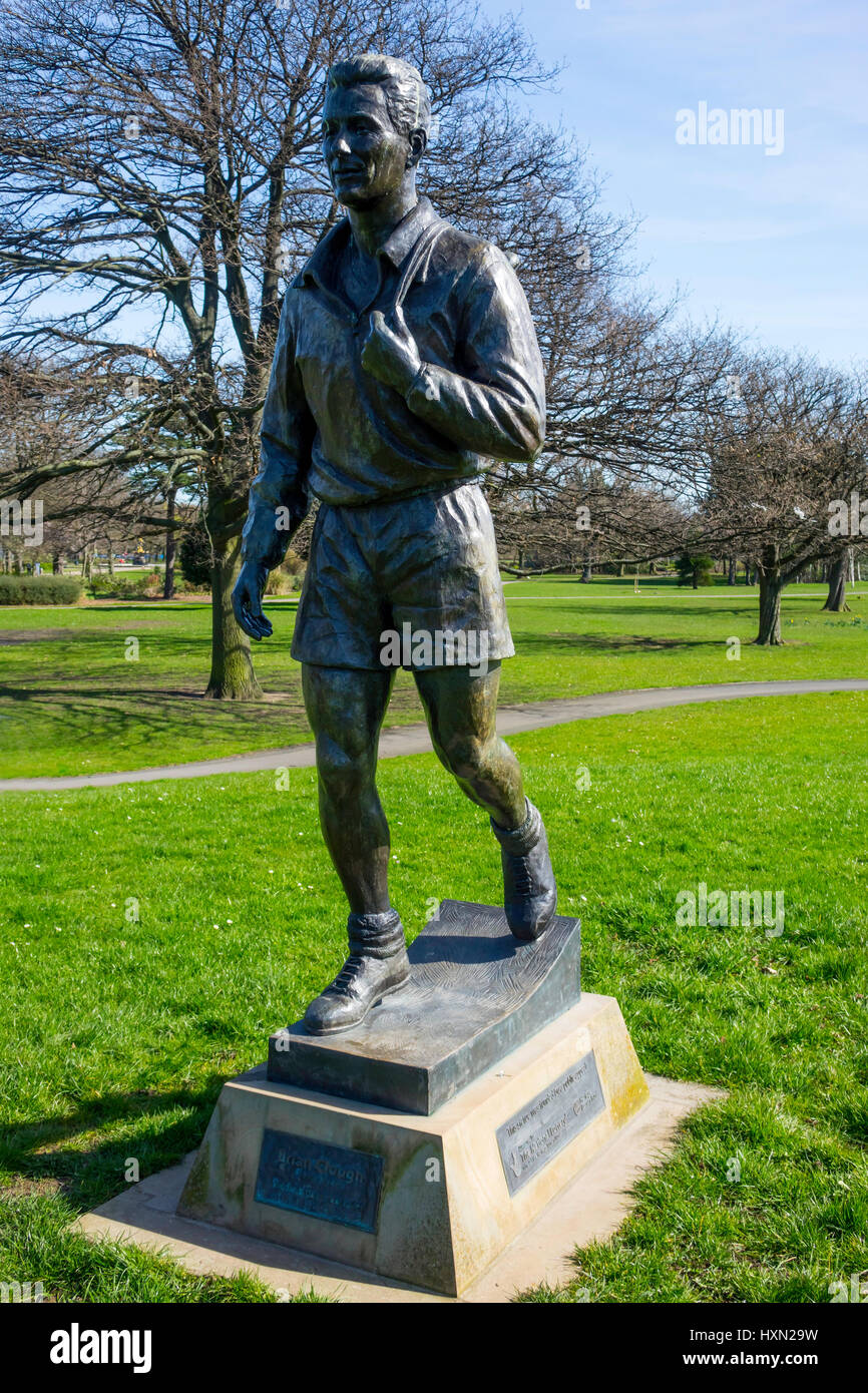 Statue of famous Association Footballer and Manager formerly of Middlesbrough Football Club in Albert Park Middlesbrough Stock Photo