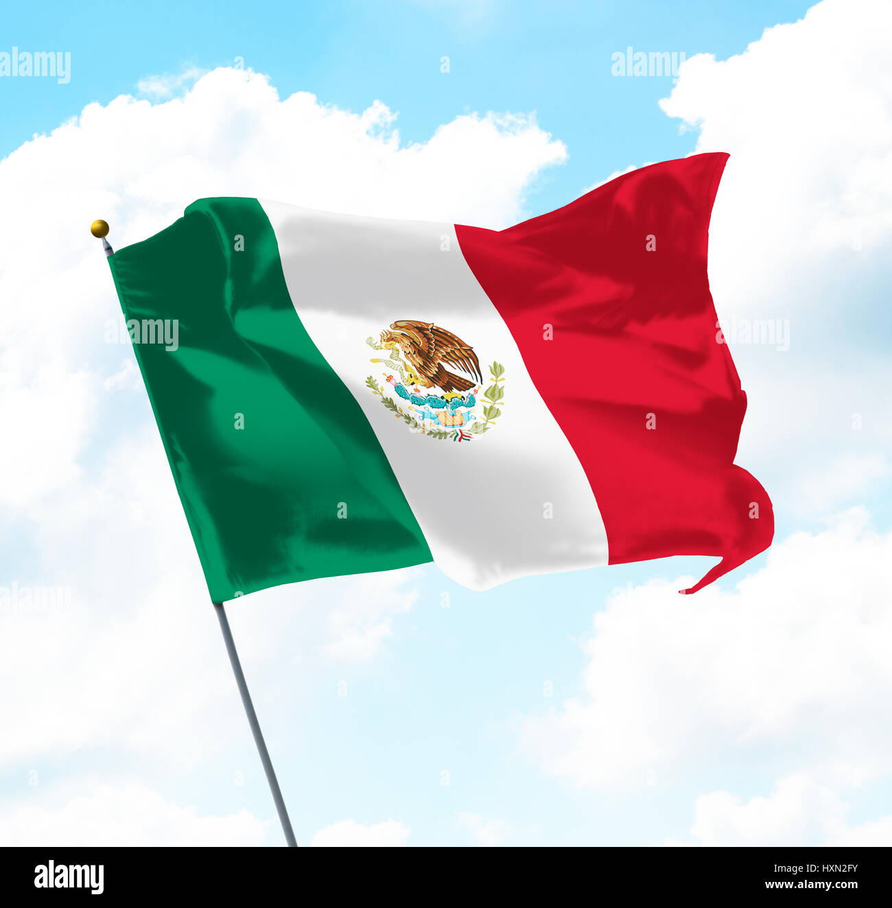 Mexico city flag mast hi-res stock photography and images - Alamy
