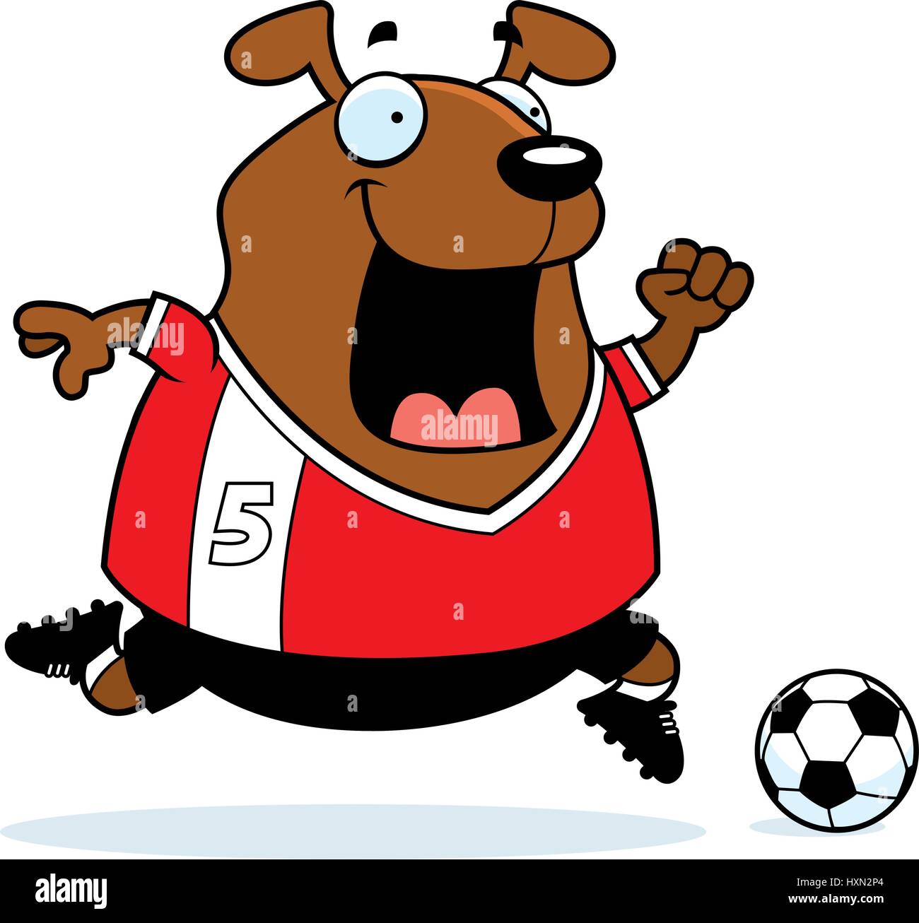 A cartoon illustration of a dog playing soccer Stock Vector Image & Art