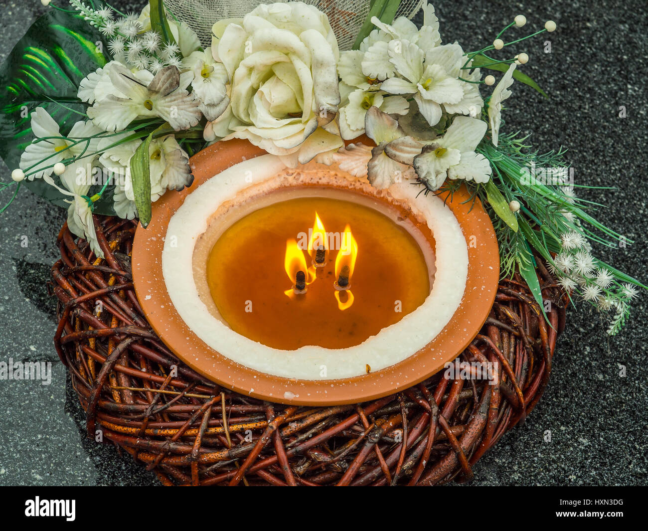 The cemetery torch burns with a bright light Stock Photo Alamy