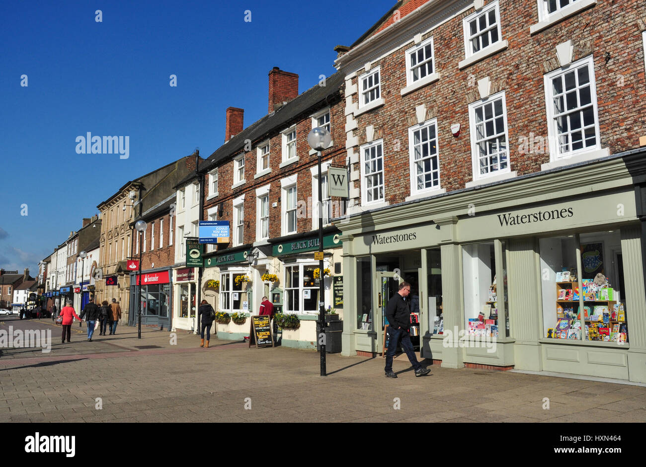 Shops on the High Street, Northallerton, North Yorkshire, England, UK Stock Photo