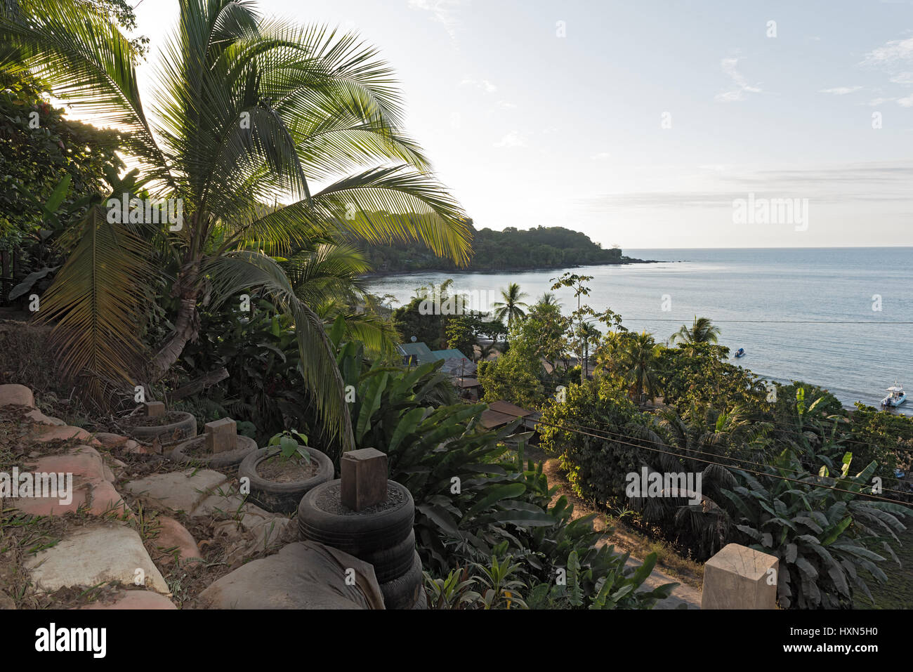 Beautiful beach at Drake Bay on the Pacific Ocean in Costa Rica Stock Photo