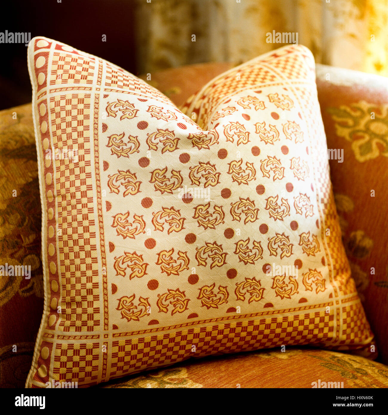 Patterned cushion. Stock Photo