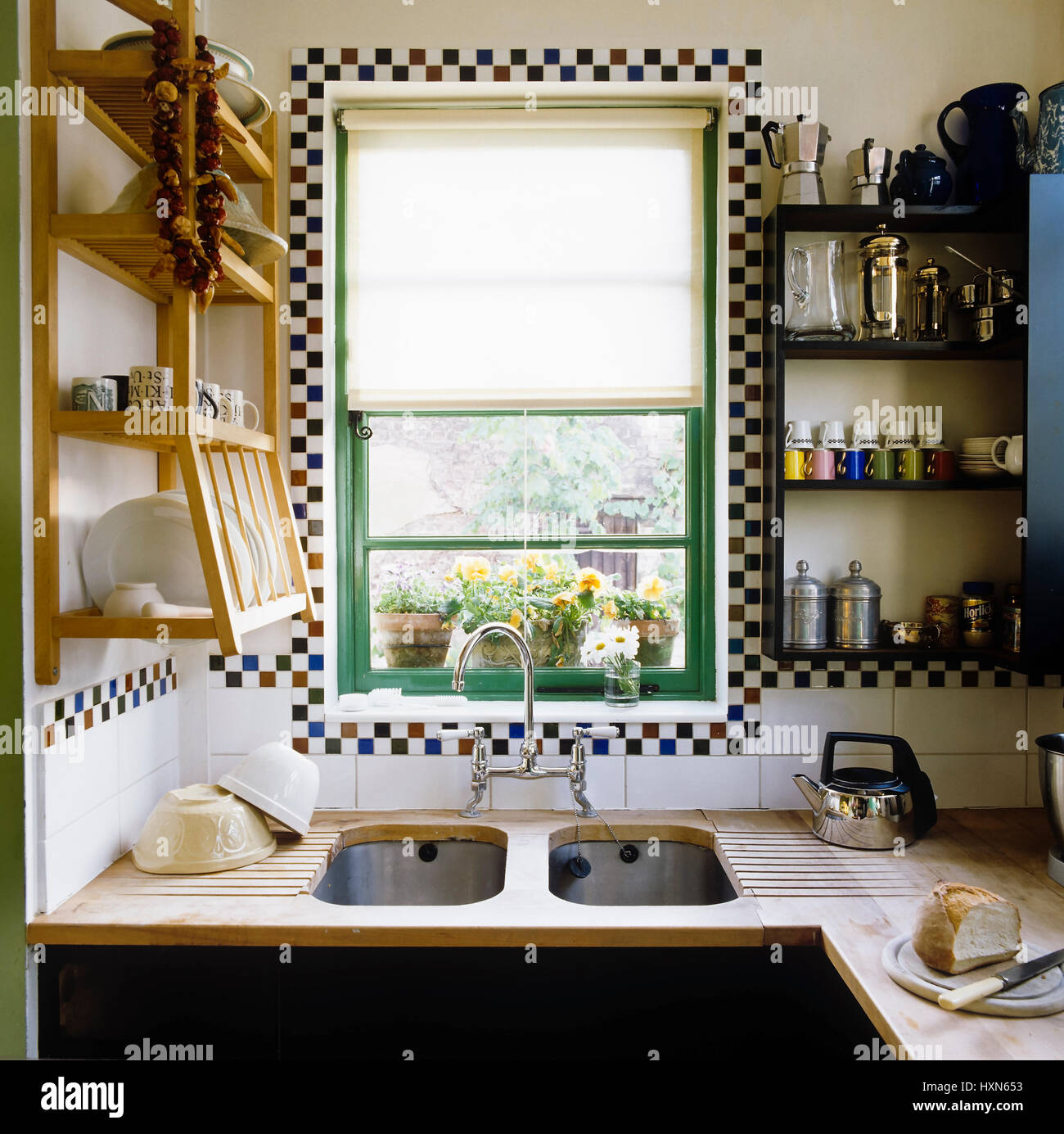 Quirky rustic kitchen Stock Photo Alamy