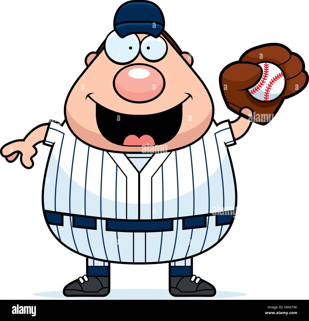 Cartoon illustration baseball player catching hi-res stock photography ...
