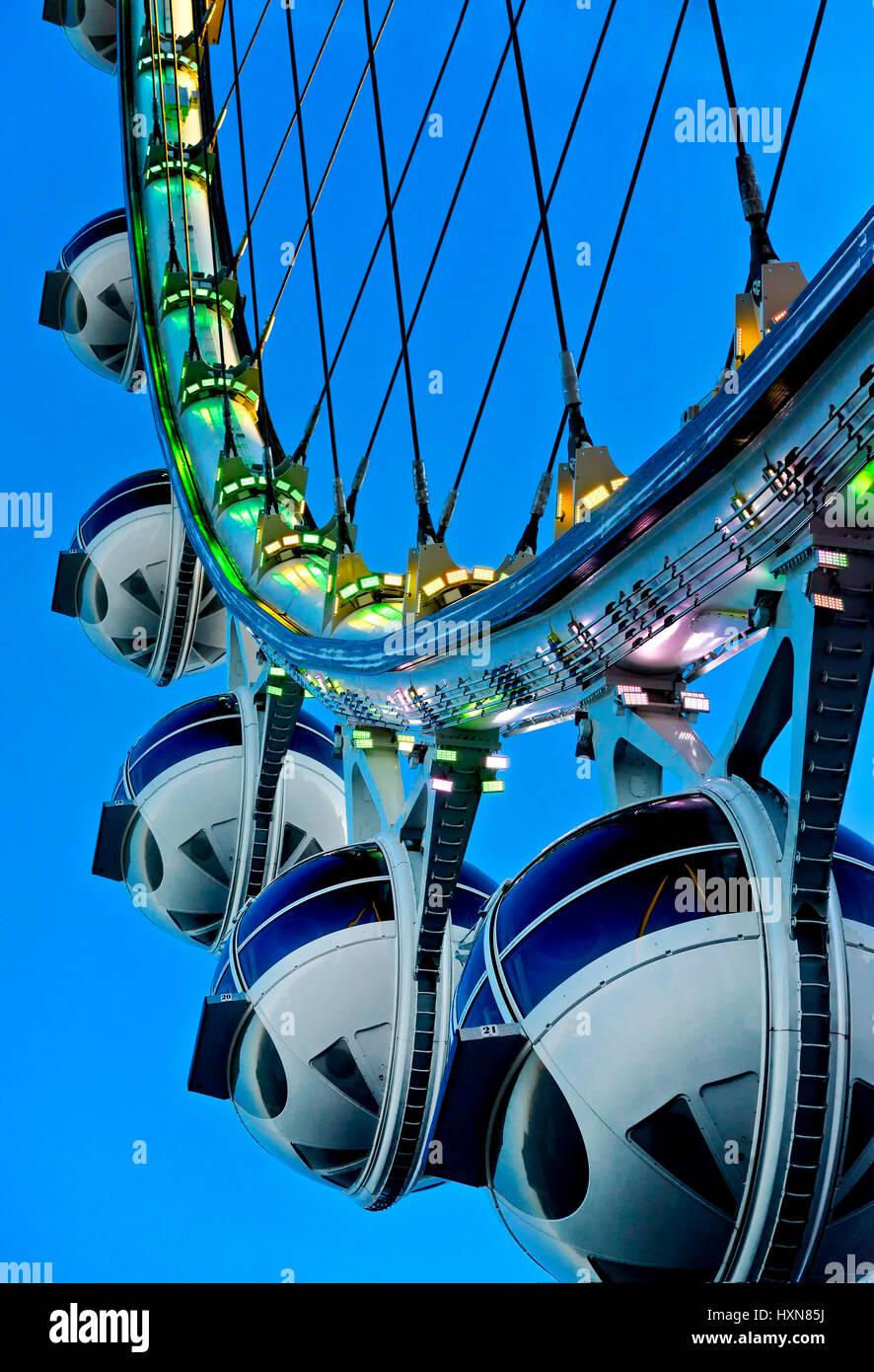 Las Vegas, Nevada, the High Roller at the Linq Hotel and Casino on the strip. Stock Photo