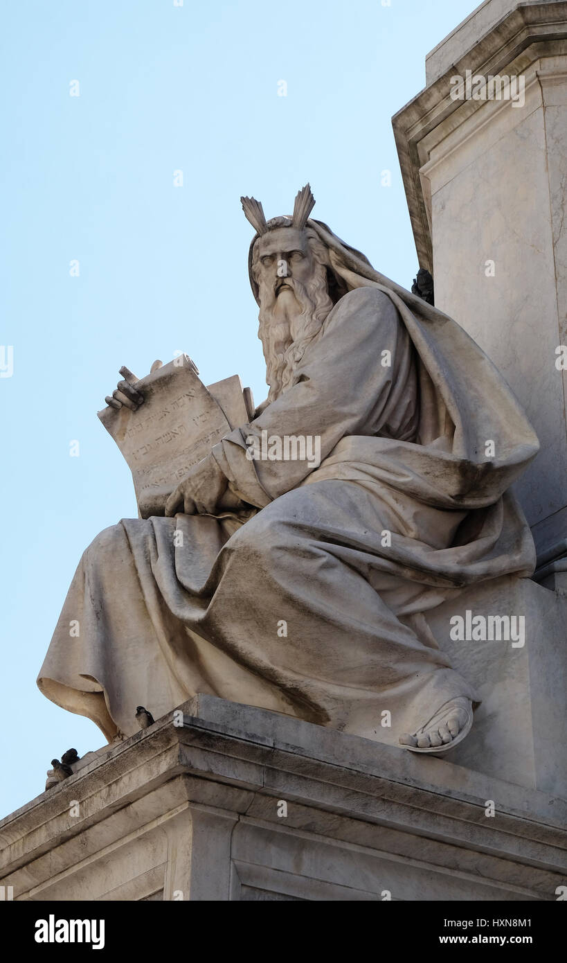 The Moses statue on the Column of the Immaculate Conception by Ignazio