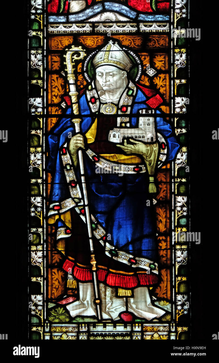 Saint Columbanus on the stained glass of All Saints' Anglican Church