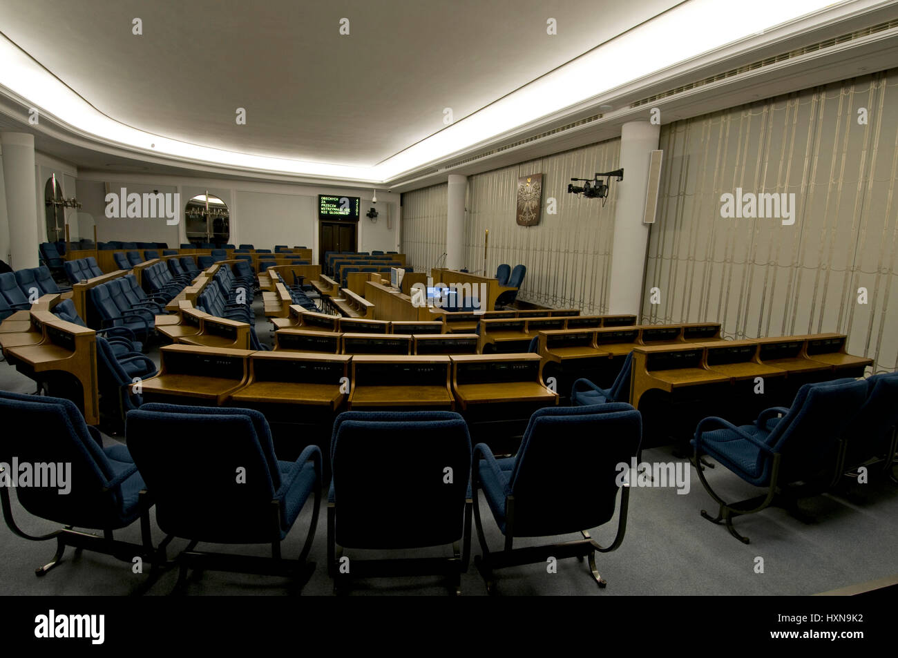The Senate Debate Hall, second chamber of the Polish Parliament in Warsaw, Poland Stock Photo