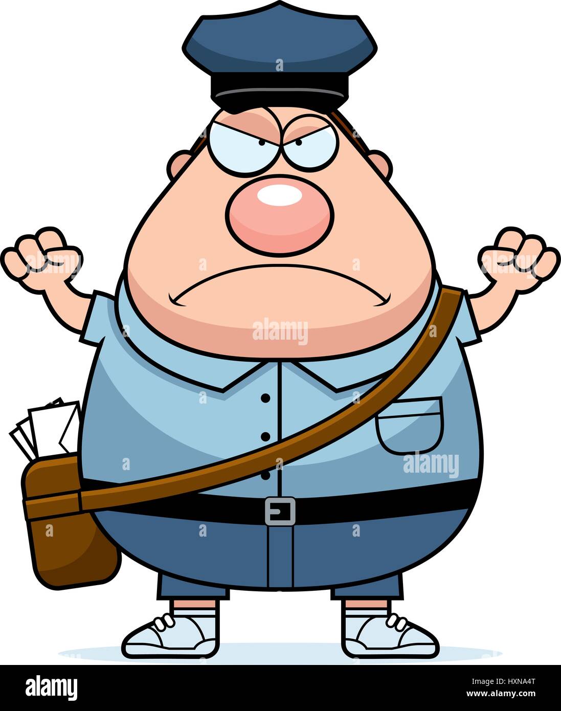 A cartoon illustration of a mailman looking angry Stock Vector Image & Art  - Alamy