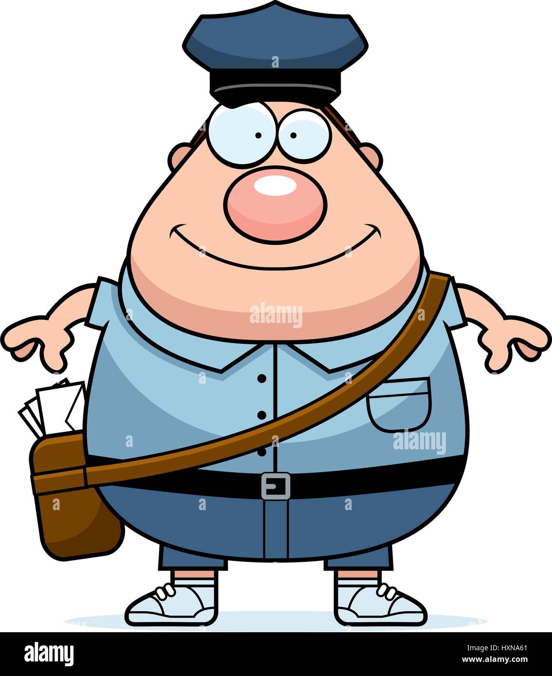 A cartoon illustration of a mailman smiling Stock Vector Image & Art