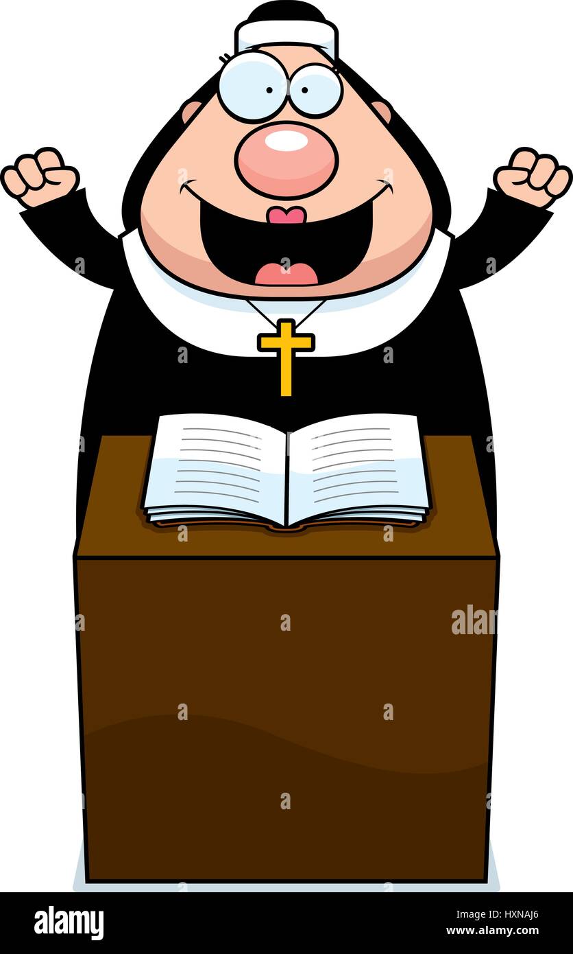 A cartoon illustration of a nun giving a sermon Stock Vector Image & Art -  Alamy