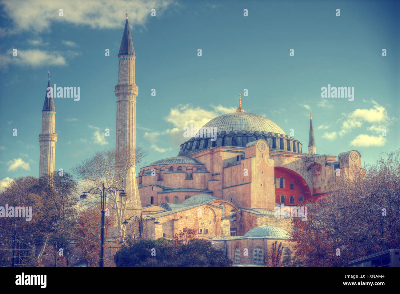 Hagia Sophia (Ayasofya) museum view from the Sultan Ahmet Park in ...