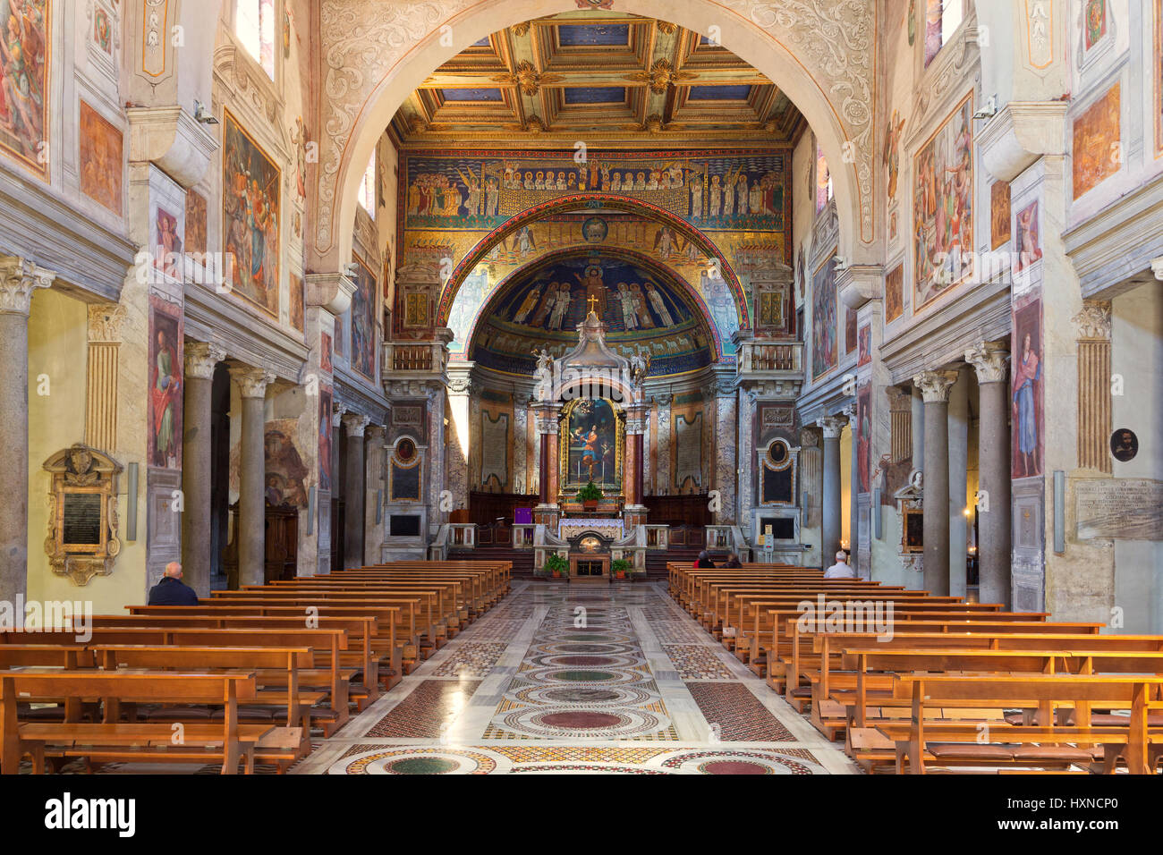 Santa Prassede - Rome - Interior Stock Photo