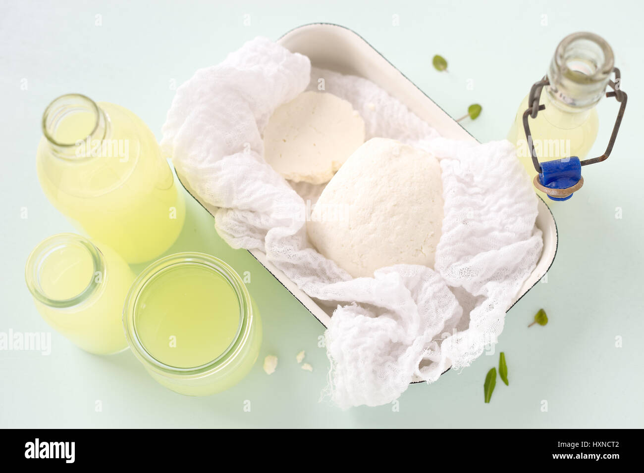 Homemade Cottage Cheese And Whey Stock Photo 136924706 Alamy