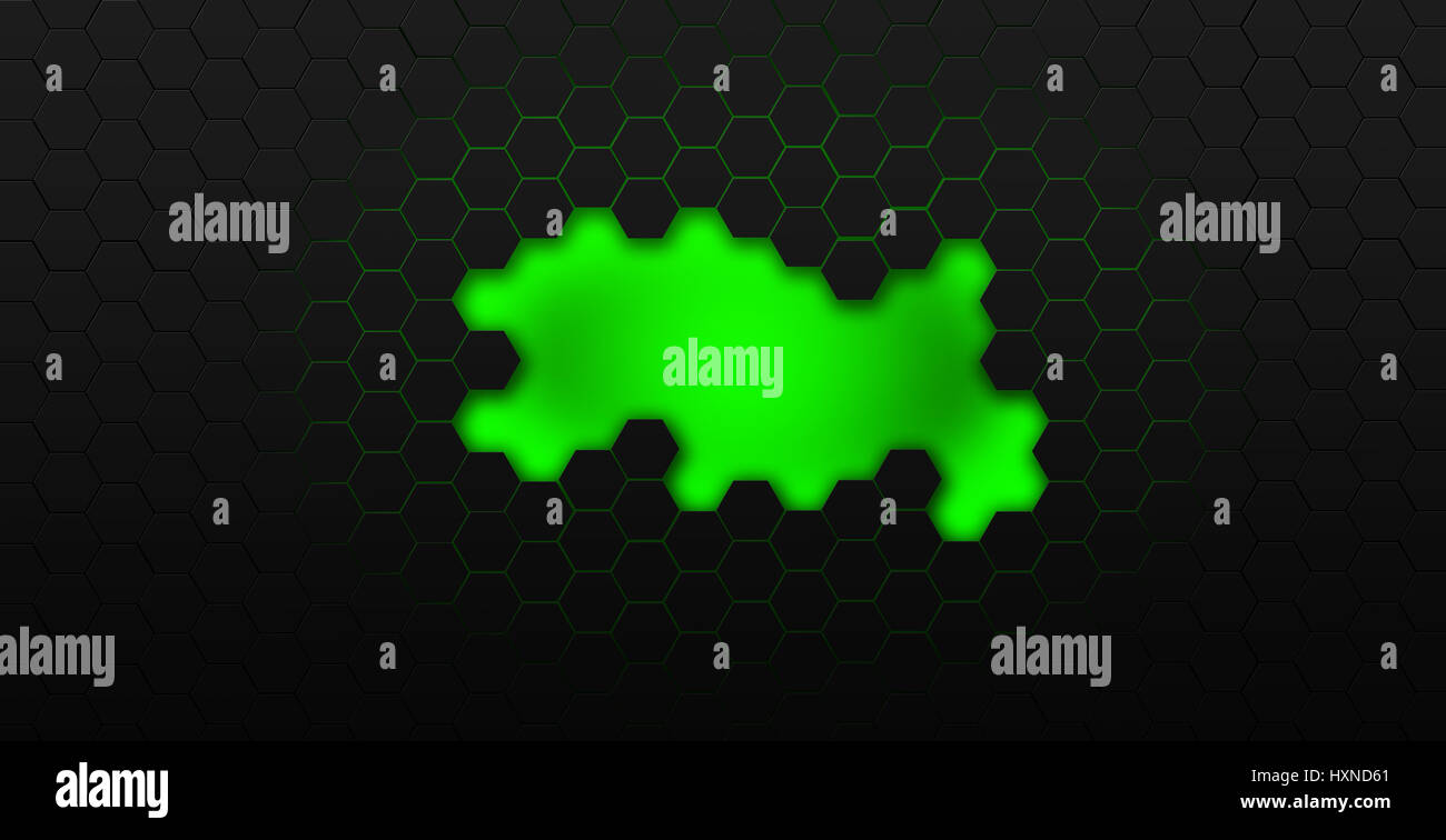 black and green hexagons modern background illustration Stock Photo - Alamy