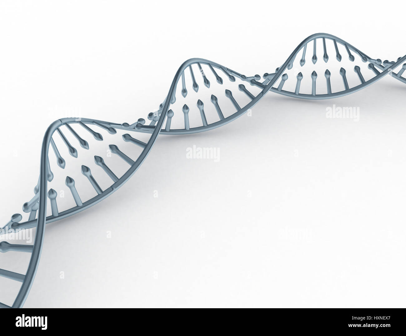 DNA spiral with metal texture on white Stock Photo