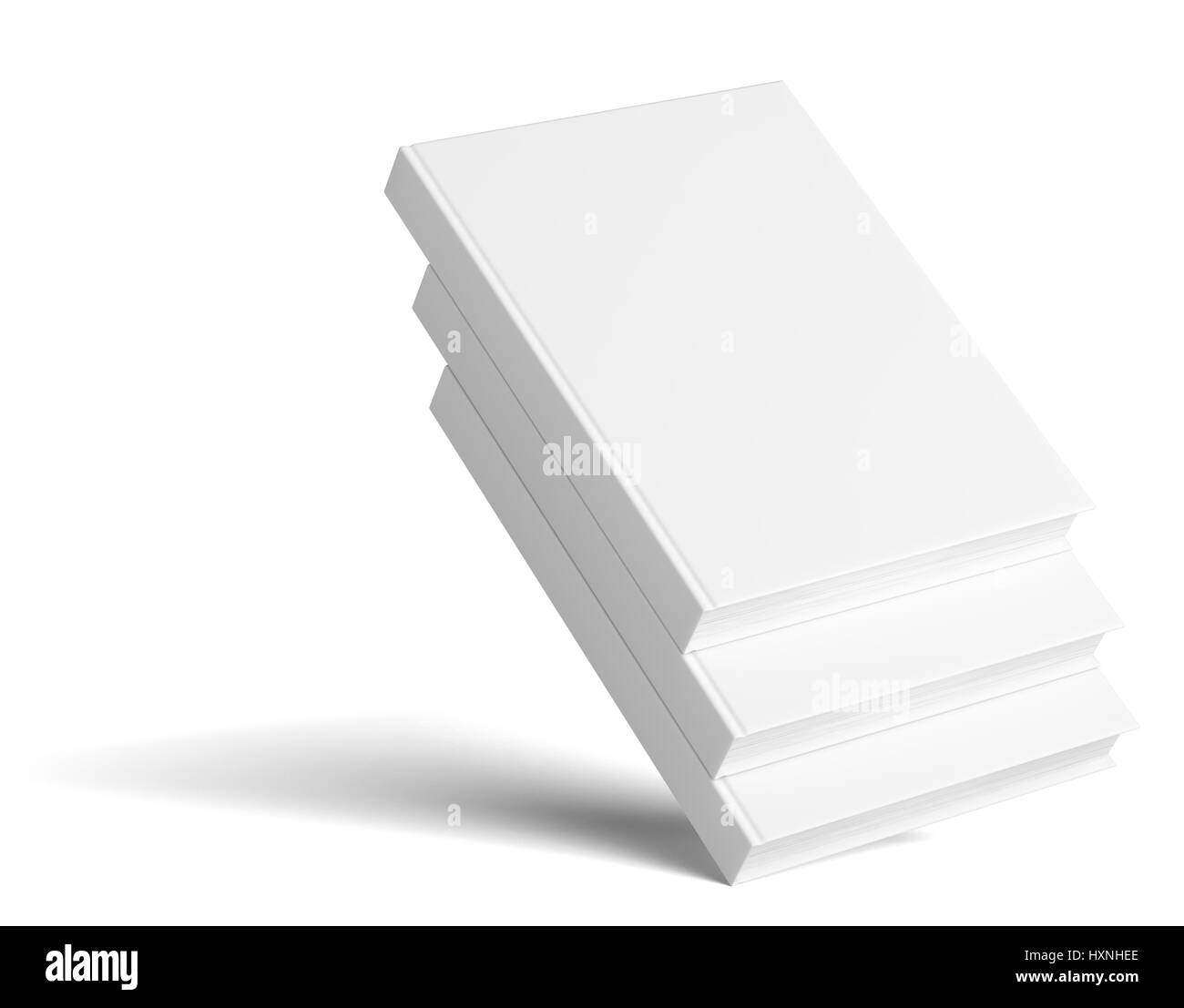 Blank three empty books on grey studio background Stock Photo - Alamy