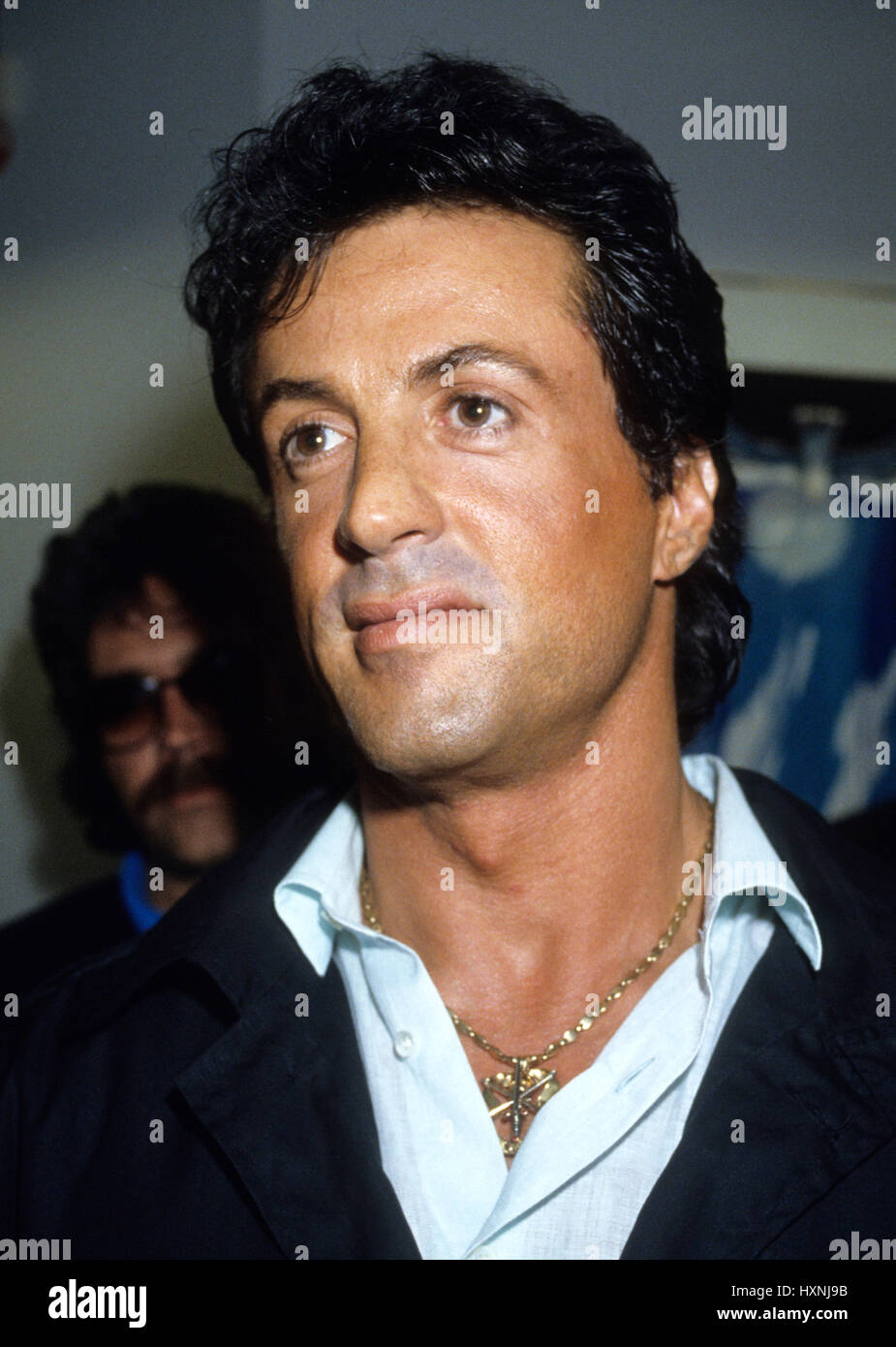 SYLVESTER STALLONE American actor visiting Stockholm 1982 Stock Photo