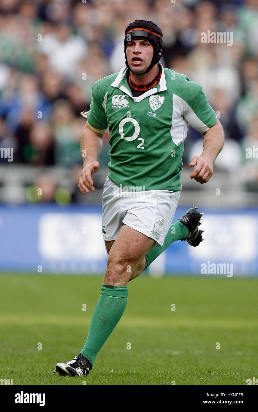 DENIS LEAMY IRELAND & CORK RU CROKE PARK DUBLIN IRELAND 11 February 2007 Stock Photo