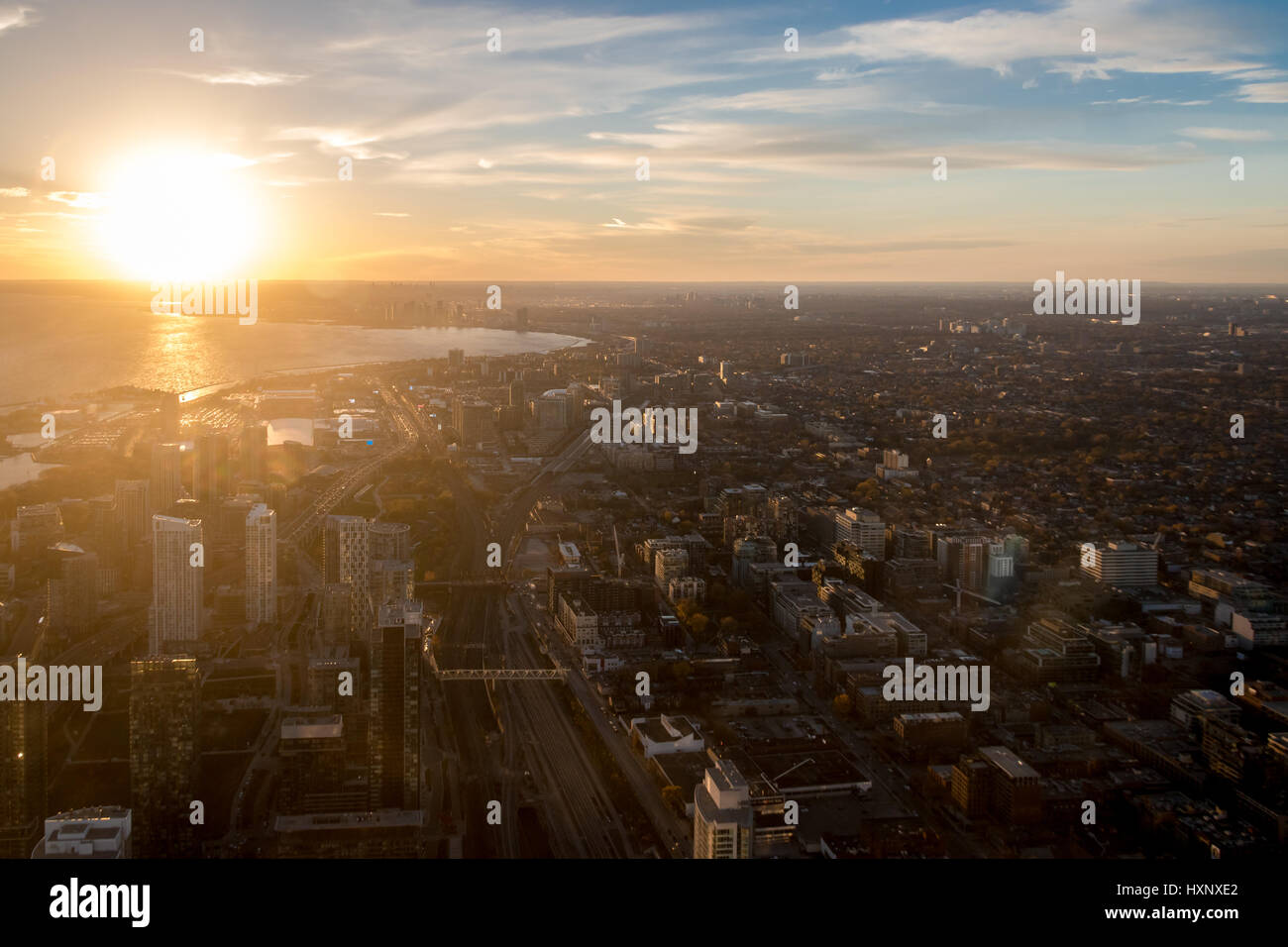 Sunset view of Toronto City from above - Toronto, Ontario, Canada Stock Photo