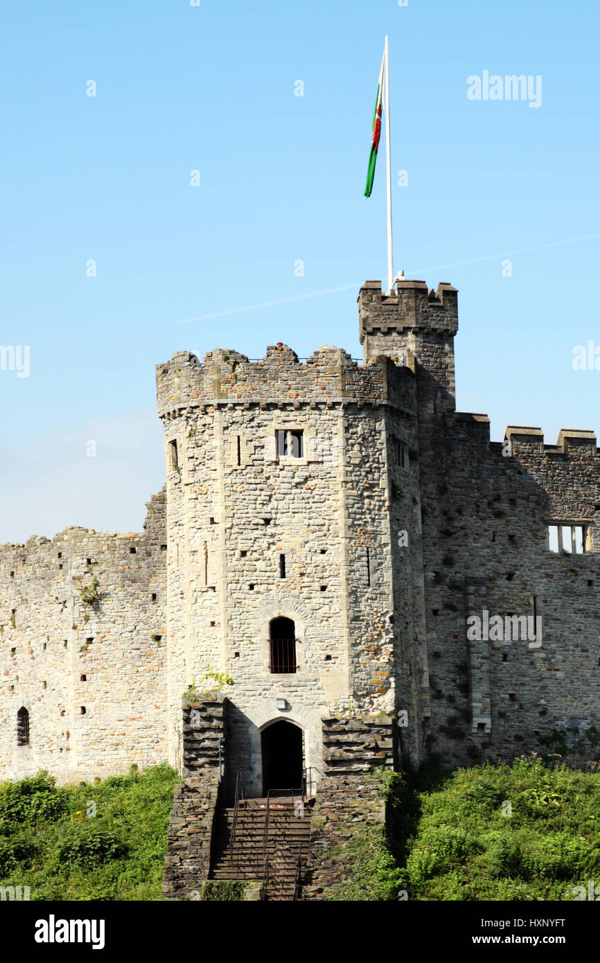 Cardiff, Wales, UK , September 14, 2016 :  Cardiff Castle in Castle Street is a 12th century ruin which is one of the cities most popular attractions Stock Photo