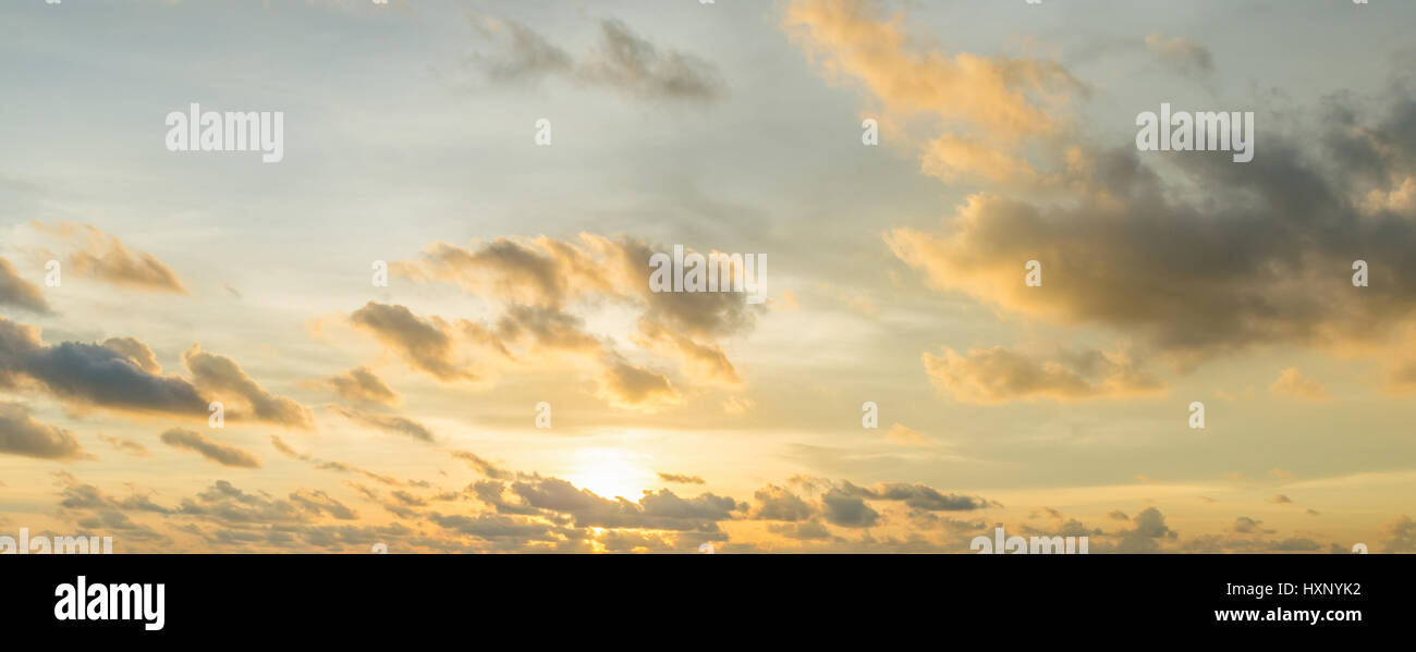 Orange sunset sky and cloud Stock Photo - Alamy