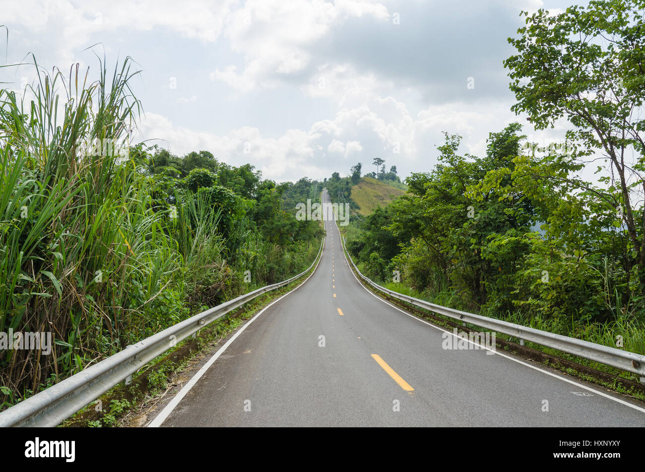 Empty road on mountain in nan province thailand Stock Photo
