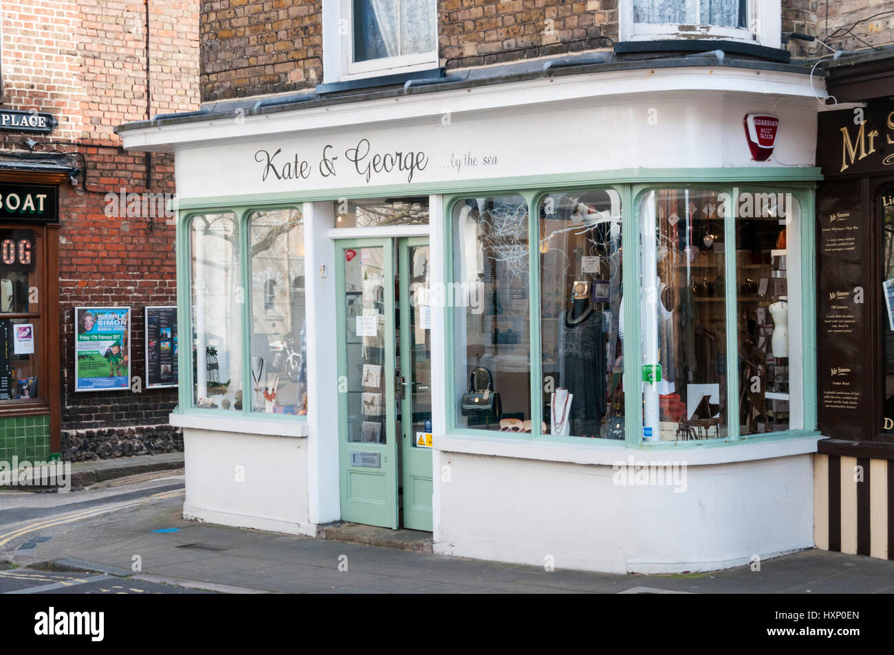 Kate & George by the sea in Margate old town sells women's clothes and Jewellery.  It used to be called Beaux Interieurs. Stock Photo