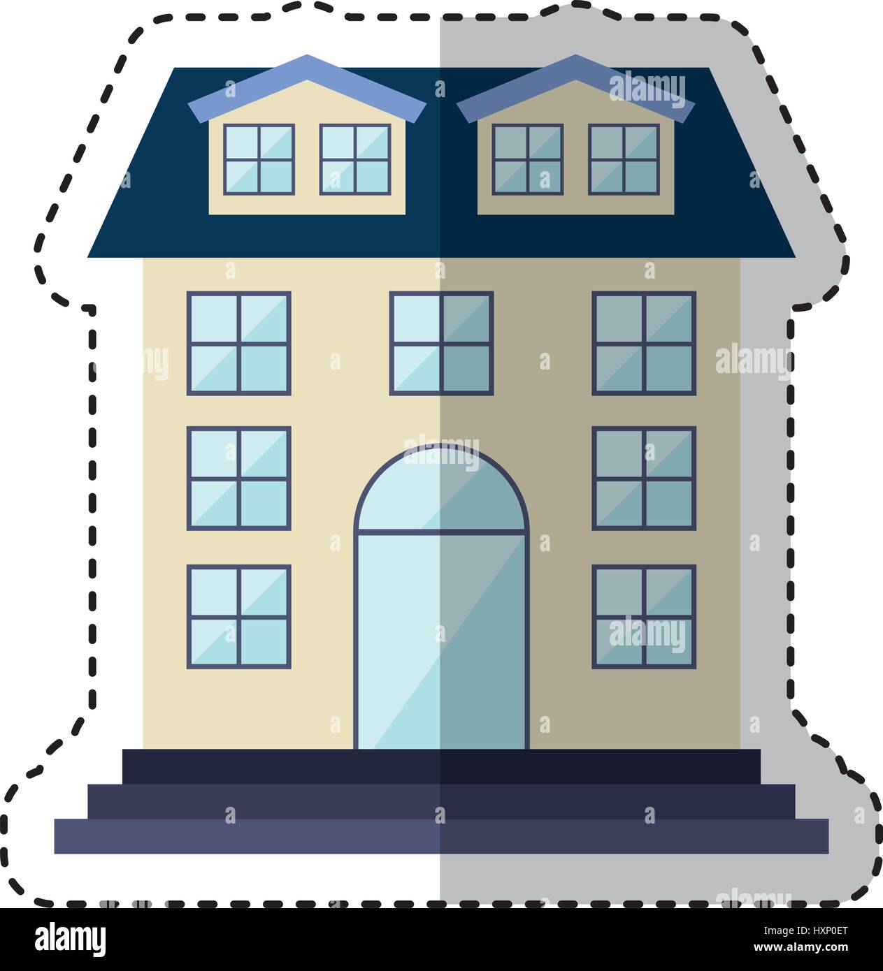 City street front concrete residential building Stock Vector Images - Alamy